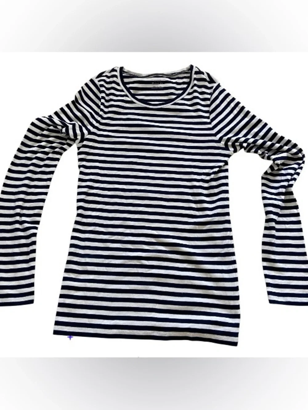 J Crew Perfect Fit 100% cotton Striped Long Sleeve Tee - Navy and White size L